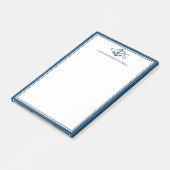 Aangepaste Nautical Navy Blue Anchor Post-it® Notes (Schuin)