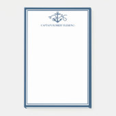 Aangepaste Nautical Navy Blue Anchor Post-it® Notes (Voorkant)