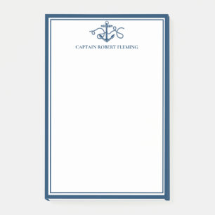 Aangepaste Nautical Navy Blue Anchor Post-it® Notes