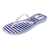 Aangepaste Nautical Navy Blue Stripes en Anchor Teenslippers (Schuin)