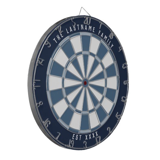 Aangepaste Nautical Navy Blues & Off-White Dartbord (Voorkant Links)