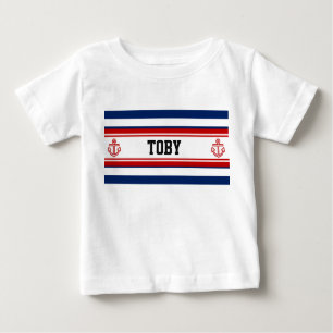 Aangepaste Nautical Navy White Stripes