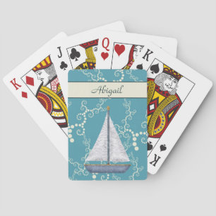 Aangepaste Nautical Sailboat-spelkaarten Pokerkaarten