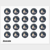Aangepaste Nautical Sailing Matching Family Boat T Ronde Sticker (Vel)