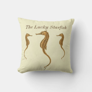 Aangepaste  Nautical Seahorse Waterverf Kussen