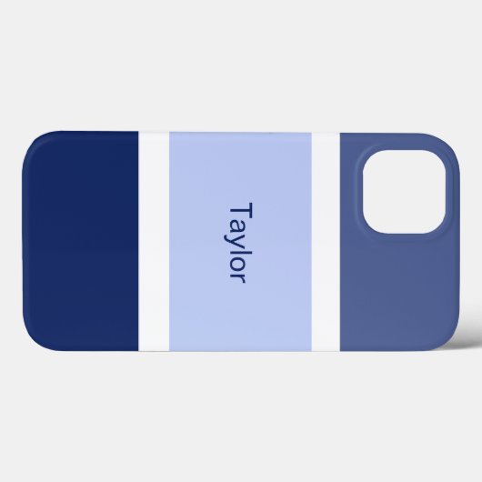 Aangepaste Nautical Stripes Blue en White Case-Mate iPhone Case (Achterkant (horizontaal))