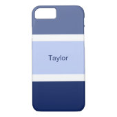 Aangepaste Nautical Stripes Blue en White Case-Mate iPhone Case (Achterkant)