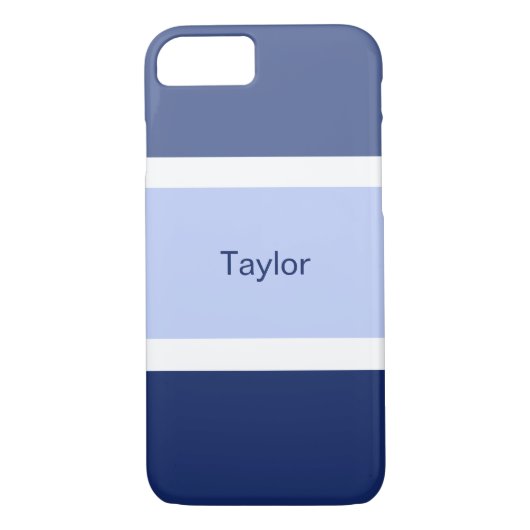 Aangepaste Nautical Stripes Blue en White Case-Mate iPhone Case (Achterkant)