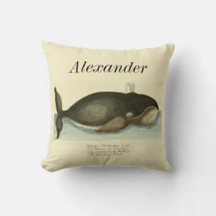 Aangepaste  Nautical Whale Waterverf Kussen