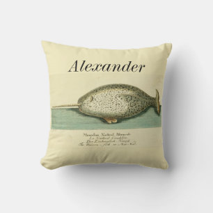 Aangepaste  Nautical Whale Waterverf Kussen
