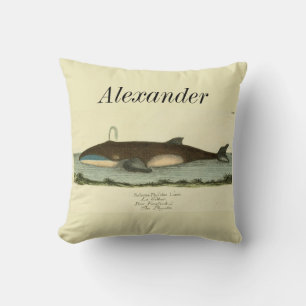 Aangepaste  Nautical Whale Waterverf Kussen