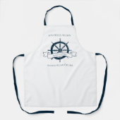 Aangepaste Nautical Wheel Beach Cruise Chef Schort (Voorkant)