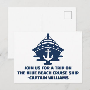 Aangepaste Nautilus Anker Strand Cruise Boot Briefkaart