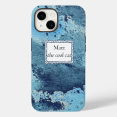 Aangepaste nautisch blauw canvas telefoontas Case-Mate iPhone case (Achterkant)