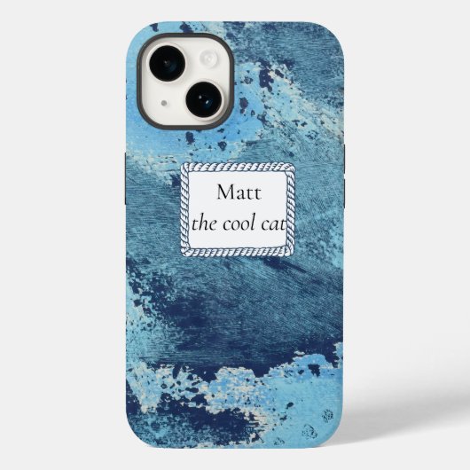 Aangepaste nautisch blauw canvas telefoontas Case-Mate iPhone case (Achterkant)
