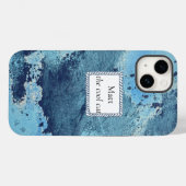 Aangepaste nautisch blauw canvas telefoontas Case-Mate iPhone case (Achterkant (horizontaal))