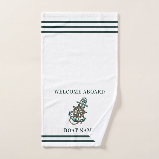 Aangepaste nautische anker bootnaam Elegant Handdoek (Handdoek)