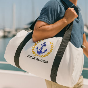 Aangepaste Nautische Anker Bootnaam Plunjezak
