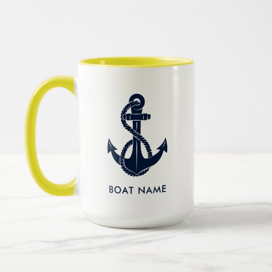 Aangepaste nautische anker botnaam mok (Links)