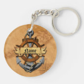 Aangepaste Nautische Anker en Wiel Sleutelhanger (Achterkant)