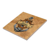 Aangepaste Nautische Anker en Wiel Tegeltje (Zijkant)