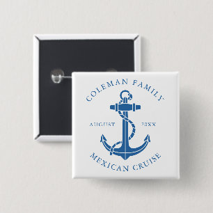 Aangepaste nautische anker familie matching swag vierkante button 5,1 cm