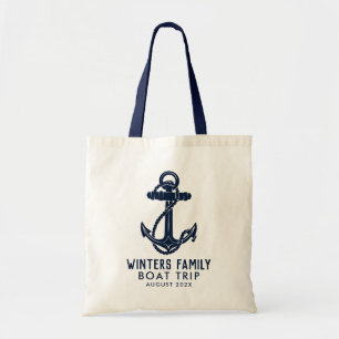 Aangepaste Nautische Anker Family Trip Boating Swa Tote Bag