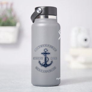 Aangepaste nautische bootanker-familie-cruise sticker