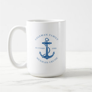 Aangepaste nautische bootanker familie matching koffiemok
