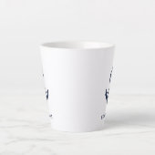 Aangepaste nautische bootnaam marine blauw anker latte mok (Voorkant)