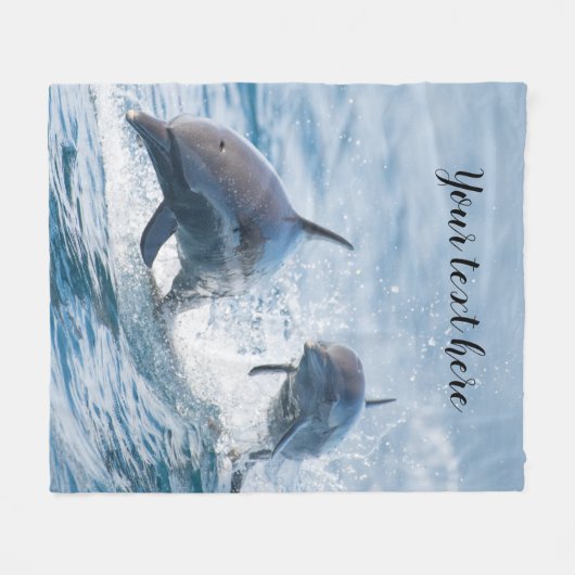 Aangepaste Nautische Dolfijnen voor knelpuntprikke Fleece Deken (Voorkant (Horizontaal))