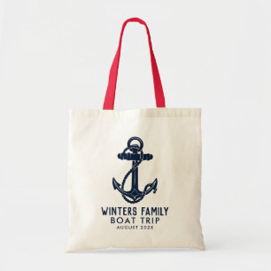 Aangepaste Nautische Familiereis Boot Anker Swag Tote Bag