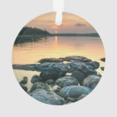 Aangepaste Nautische Logo, naam van meer en foto Ornament (achterkant)