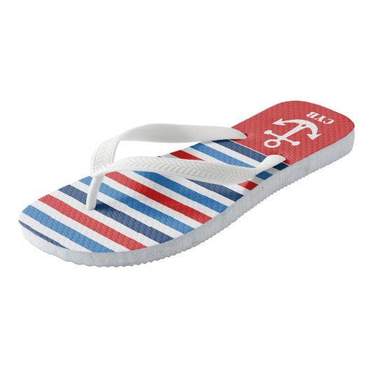 Aangepaste Nautische Teenslippers voor anker (Schuin)
