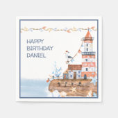 Aangepaste nautische vuurtoren servet (Voorkant)