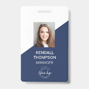 Aangepaste Navy Blauwe Personeelsfoto Bedrijfsbeve Badge