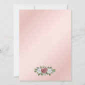 Aangepaste Navy Blue Blush Roze Gouden Bloemige Tr Kaart (Achterkant)