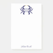 Aangepaste Navy Blue Krab, Coastal Post-Its Post-it® Notes (Voorkant)