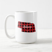 Aangepaste Nebraska Home State Buffel Plaid Kerstm Koffiemok (Links)