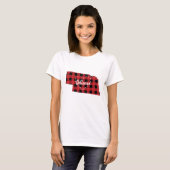 Aangepaste Nebraska Home State Buffel Plaid Kerstm T-shirt (Voorkant volledig)