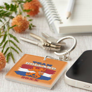 Aangepaste Nederlandse Vlag Oranje Leeuw Team Holl Sleutelhanger