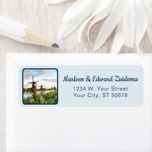 Aangepaste Nederlandse Windmills Landscape Art Pai Etiket (Insitu)