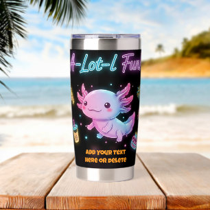 Aangepaste Neon Axolotl A-Lot-l Fun Tumbler Geïsoleerde Drinkbeker