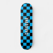 Aangepaste Neon Blue Black Abstracte geometrische Skateboard (Voorkant)