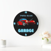 Aangepaste NEON GARAGE Clock ADD Business Name Car Grote Klok (Huis)