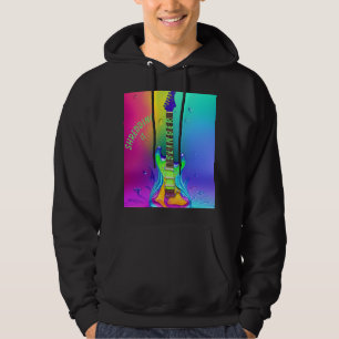 Aangepaste Neon Gitaar, Psychedelische Boho Vintag Hoodie