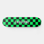 Aangepaste Neon Green Black Abstracte geometrische Skateboard (Horizontaal)