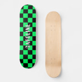 Aangepaste Neon Green Black Abstracte geometrische Skateboard (Voorkant)