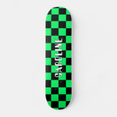 Aangepaste Neon Green Black Abstracte geometrische Skateboard (Voorkant)