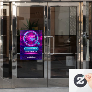 Aangepaste Neon Karaoke Nacht Kleine Deur Grootte Raamsticker
